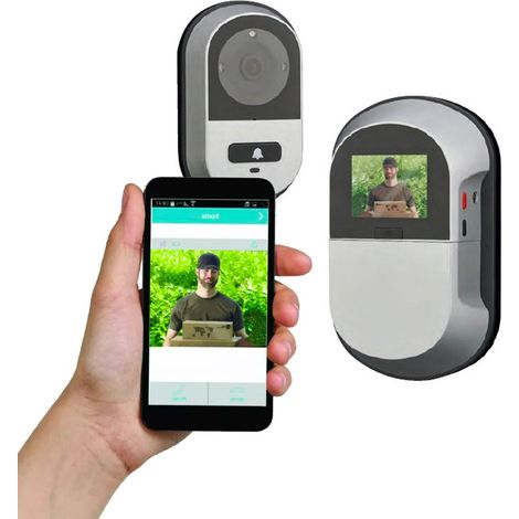 Thirard – Judas connecté avec caméra WiFi – Écran LCD 2.0" – Vision nocturne infrarouge – Interphone intégré pour porte d'entrée