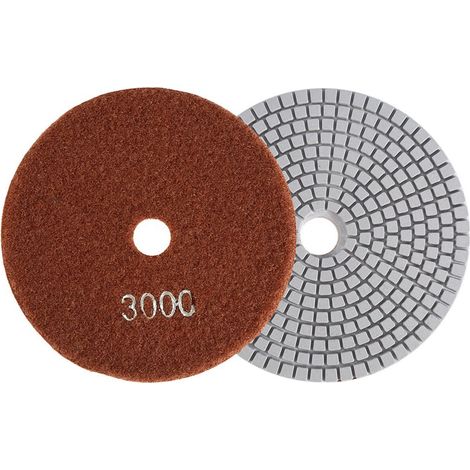 Lot de 5 disques de polissage diamantés humides 125mm pour granit, béton et marbre - Meules abrasives à eau, grain 3000 (1/2)