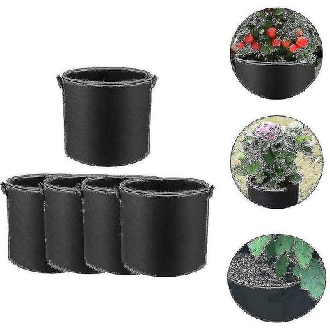 Sacs de culture pour pommes de terre, lot de 5 sacs de culture de légumes de 10 gallons avec fenêtre de visualisation (1/5)