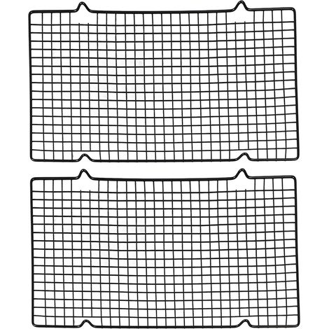 Grille De Cuisson En Acier Au Carbone - Conception Tetragon Pour Circulation D Air Et Rôtissage Uniforme - Compatible Fumoirs Électriques - Lot De 2 (1/5)