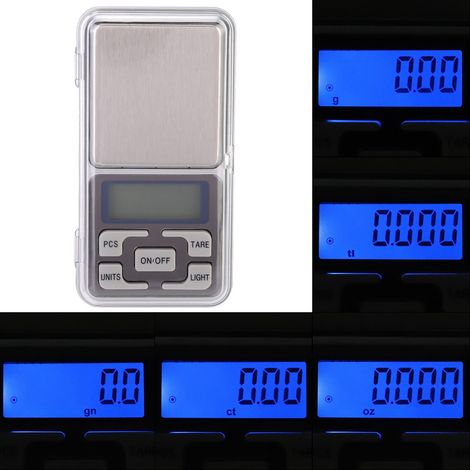 Mini balance électronique numérique portable de poche pour bijoux et diamants, avec écran LCD. (1/5)