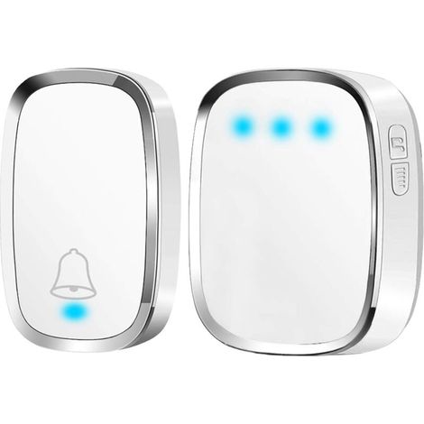Betterlife Sonnette sans Fil, Sonnette de Porte Étanche à 300 Mètres de Portée, Carillon sans Fil avec 1 Transmetteur et 1 Récepteur Enfichable et 36 Sonneries 4 Niveau Volumes pour Maison, Bureau, Ma (1/5)