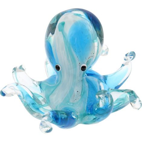 Pisapapeles pulpo de cristal azul turquesa veteado 15 cm (1/5)