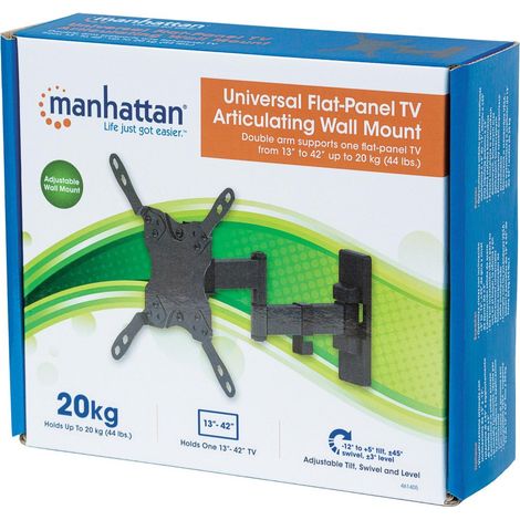 Manhattan Staffa a Muro Universale 3 Snodi per TV LED LCD 13-42'' Nero (1/5)