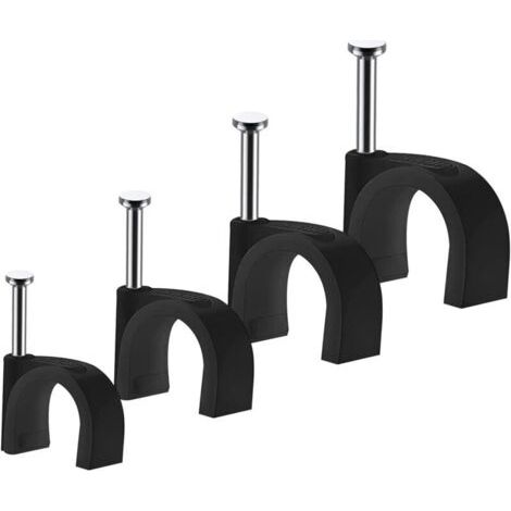 Confezione da 400 fermacavi - Fascette per cavi, organizzatori di cavi, clip per cavi elettrici, fermacavi - Resistenti - Neri - Rotondi - 100 x 4 mm - 100 x 6 mm - 100 x 8 mm - 100 x 10 mm - Gestione