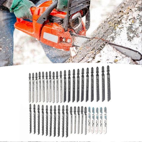 Lames de scie sauteuse 2025 (40 pièces), 6 types, acier rapide, outil de coupe pour bois. (1/5)