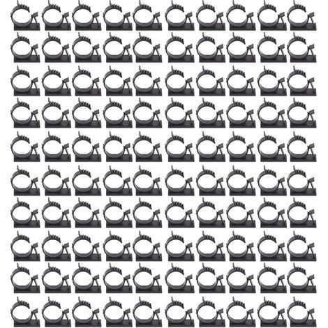 100 Stück verstellbare, selbstklebende Kabelbinder, wiederverwendbare Kabelmanagement-Clips aus PA66-Nylon, schwarz YX 0810 (8x10mm/0,3x0,4in) (1/5)
