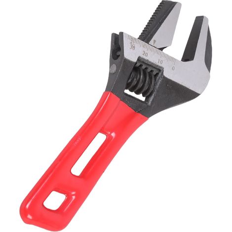 Clé à cliquet réglable de 15,2 cm - Clé à pipe à large ouverture - Poignée antidérapante pour l'entretien de la plomberie - Cliquet réglable compact avec poignée (1/5)