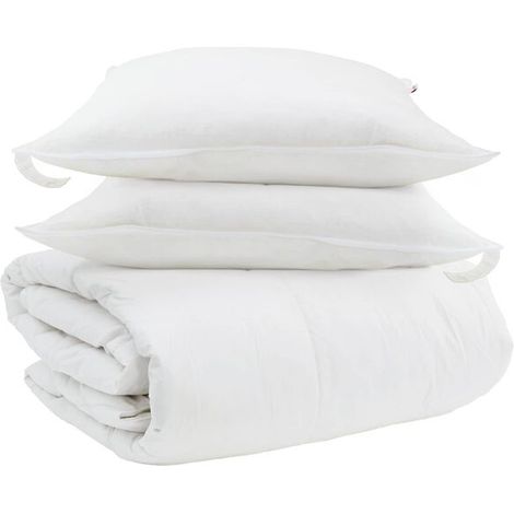 Ensemble trois pièces housse de couette et taie d'oreiller en duvet de canard blanc (1/5)