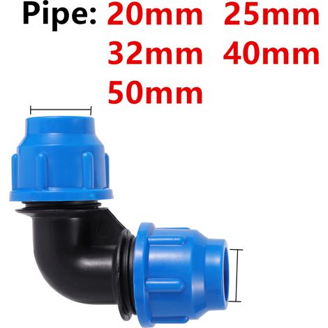 Coude de 50 mm (1 pièce) - Raccord rapide en PVC/PE pour tuyau d'irrigation agricole - Raccord de tuyau d'eau pour robinet - (1/5)