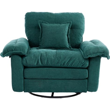 Chenille-360°-Drehfunktion-Sitzsessel im Oversized-Format für Lesen – Bequemer Akzentstuhl mit Unterstützungskissen, Polstermöbel Einzelsofa für Schlafzimmer, Wohnzimmer und Kinderzimmer (1/5)