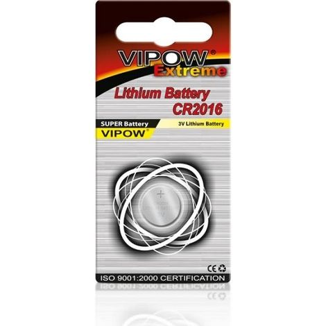 Batteria VIPOW Extreme CR2016, 1 pezzo