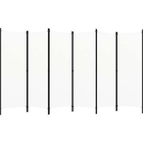 6-tlg. Raumteiler Weiß 300x180 cm