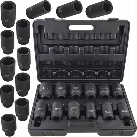 Jeu de douilles à choc 24-41 mm en 3/4 pouces 16 pièces valise (1/5)