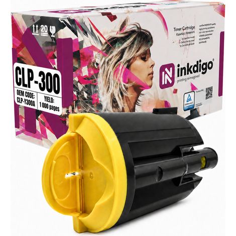 Tóner Inkdigo CLP-Y300 compatible con Samsung CLP-300 CLX-2160 CLP-300N con certificación TÜV. (1/5)