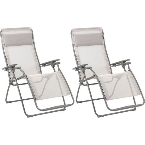 Set aus 2 Relaxsesseln - Futura - Batyline® Iso - Beige Seigle - Lafuma Mobilier