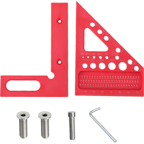 Règle de mesure multi-angles, charpentier fonctionnel, traçage de trous carrés pour la Construction du bois