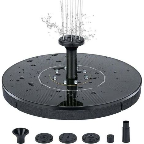 Fontaine solaire extérieure 16cm - Pompe intégrée - Pour jardin et terrasse - Décoration aquatique élégante (1/4)