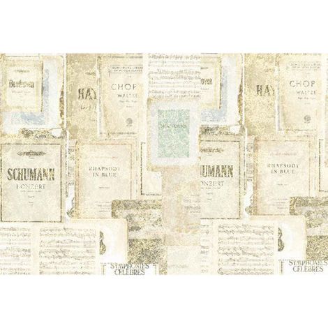 Papier peint panoramique vintage affiche concert Tapisserie panoramique beige affiches musique Papier peint panoramique idéal bureau & salon (1/3)