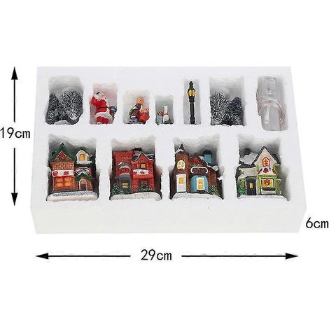 Christmas Village Sets, Resin Christmas Decor With Led Light Christmas Village Houses, Kids Gift (1/4)