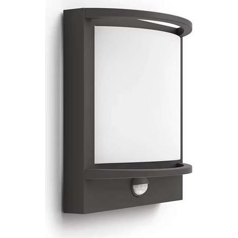 Philips myGarden - Dispositivo LED a parete per esterni 23x19 cm, 2700 K, 12 W, con sensore, antracite 915005554501 (1/5)