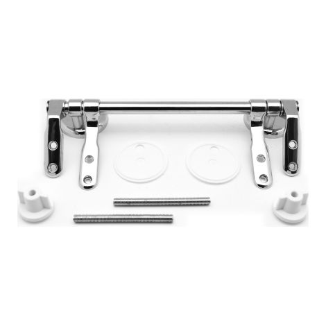 Charnie're a' tige chrome'e pour sie'ges universels Charnie're mode'le America entraxe 16 cm accessoires et pie'ces de rechange pour abattants de toilettes