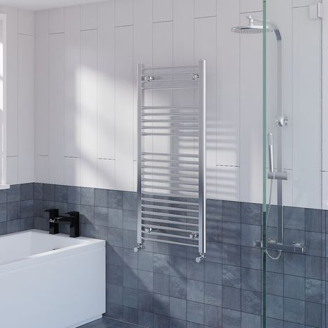 Straight Heated Towel Rail Bathroom Radiator Chrome 1100x500mm (1/5)