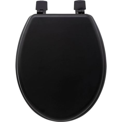 Asiento de inodoro de madera lacada en negro colorama - 5five (1/5)