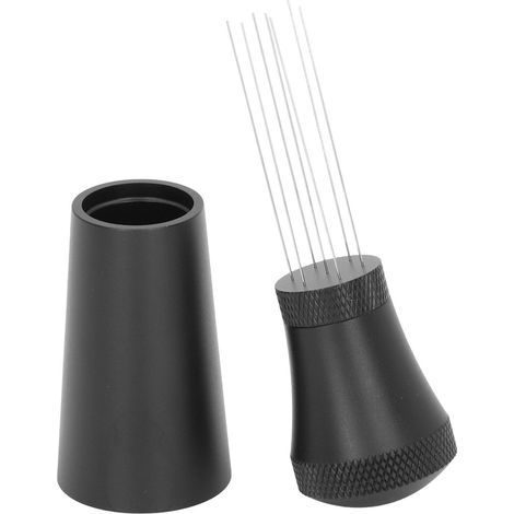 Agitateur à café en acier inoxydable, outil de distribution de café moulu manuel pour la maison et le café, noir (1/5)