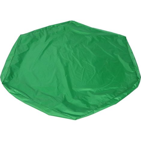 Cubierta protectora hexagonal impermeable para arenero infantil, jardín, piscina, parasol, verde, 140x110x20cm (1/5)