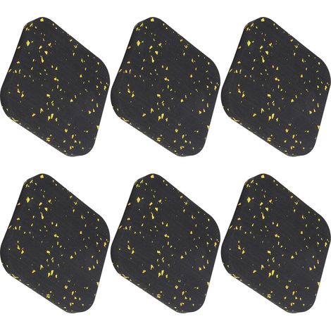 6 Pièces Patins Antivibration pour Tapis de Course Noir et Jaune - Équipement Fitness (1/5)