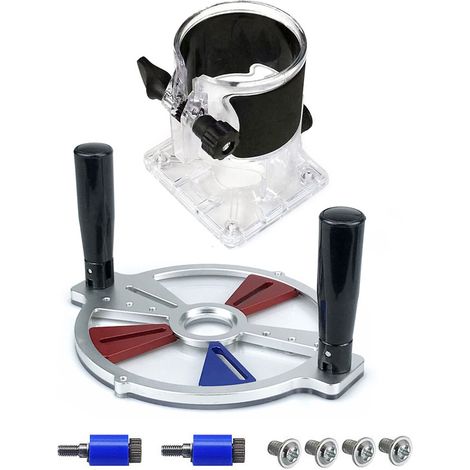 Support de guidage multifonctionnel pour machine à affleurer le bois + montage transparent machine à rogner le bois, fraisage, rainure, gravure inversée, base d'ouverture de trou de rognage, support d (1/5)