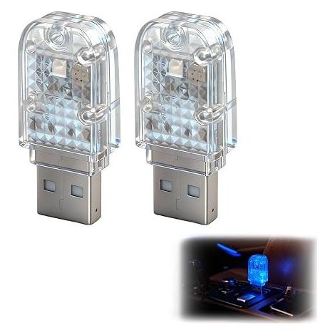 LED USB Car Interior Lamp Voice Controlled Mood Light 7 Colors Music Cycle Light Mini Light Soft ABS LED Ambient Car Atmosphere for Night Driving Office PC Powerbank (1/5)