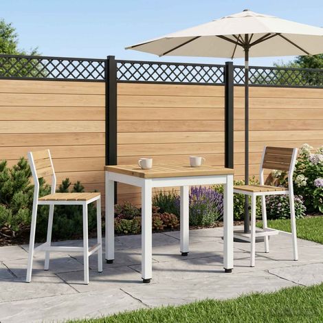 vidaXL Mesa de centro Blanco 40 x 40,5 x 36 cm Madera de Acacia Sólida (1/5)