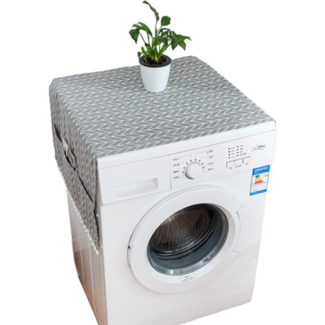 Housse Pour Lave-Linge - Coton Mélangé - Avec Poches De Rangement - Pour Cuisine Buanderie Réfrigérateur - 3 Tailles Disponibles (1/5)