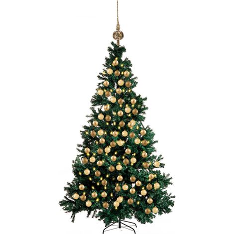 Albero di natale 240 cm in pino artificiale verde 2721 rami annodati rinforzati (1/5)
