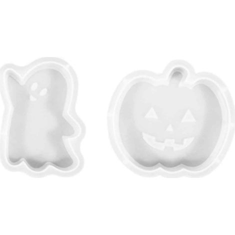 Moule En Silicone Citrouille - Moule Fantôme Halloween - Pour Coulée Résine Époxy Et Savons - 2 Pièces - Dimensions 10 4 X 9 4 Cm Et 10 8 X 8 2 Cm (1/5)