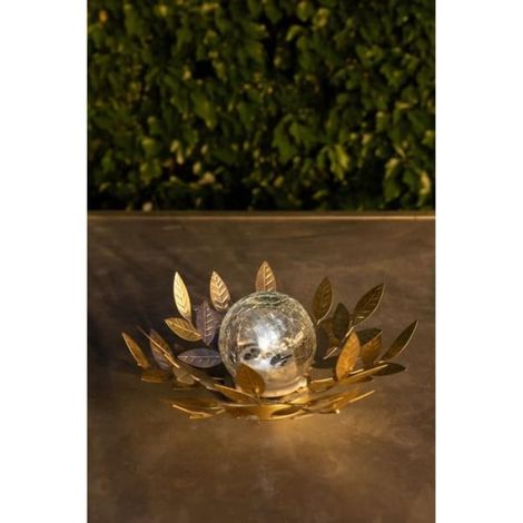 Nénuphar solaire métal or 26 cm, éclat paisible et reflets dorés, pour une ambiance zen et précieuse (1/3)