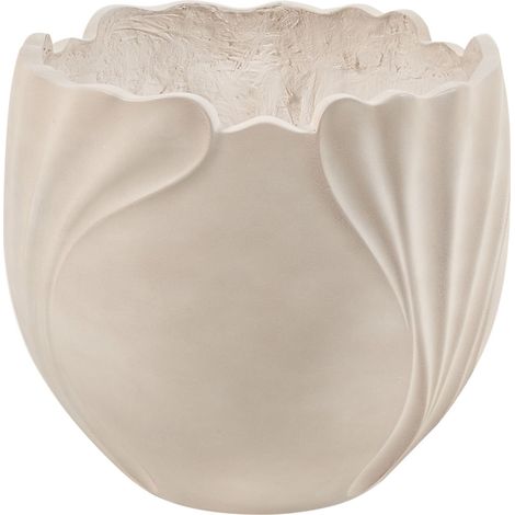 Flower Pot Light Beige Mangesium Oxide Sculptural Garden Indoor Outdoor Weather Resistant 40 L ARPONE (1/5)