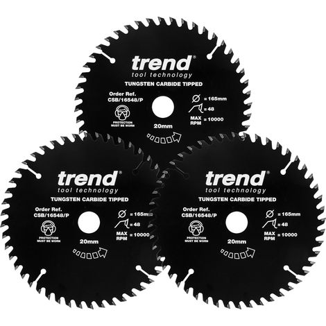Lames de scie circulaire pour bois, 160 mm, 48 dents, lot de 3 (1/5)