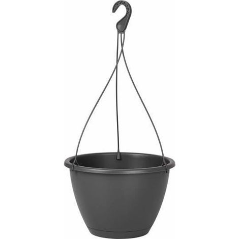 ARTEVASI Pot de fleurs suspendu Algarve - 8 L - 31 x 31 x 20,5 cm - Gris anthracite (1/3)