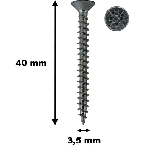 100 Stück Holzschrauben, TF, Stahl verzinkt, 3,5 x 40 mm