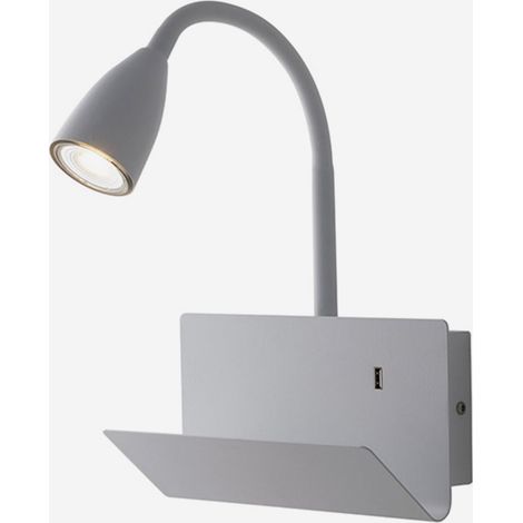 Wandapplikation mit Ablage und USB-Anschluss Jane - Weiß