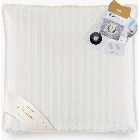 Almohada de plumón de ganso 40x40 Plata 150g Cálida Exclusiva (1/4)