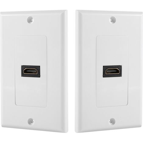 Vergoldete HDMI-Wanddose mit Ethernet-Anschluss für Heimkino, DVD-Player, weiß