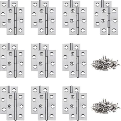 20 cerniere metalliche da 2 pollici con 120 viti, adatte per porte e finestre, scatole regalo, armadi e progetti fai da te.
