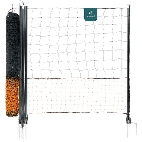 VOUNOT 30m Chicken Netting Kit, Heavy-Duty PE Poultry Fence Orange