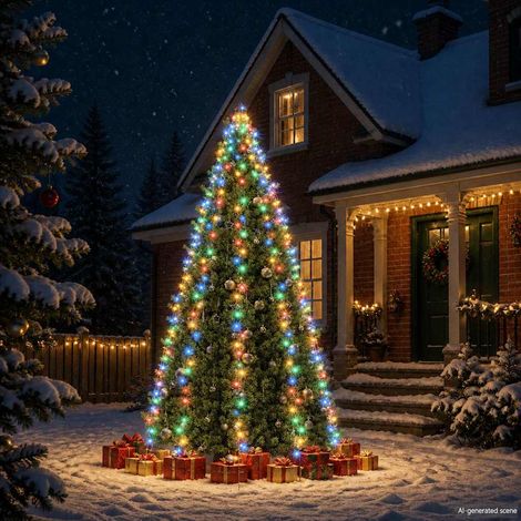 vidaXL Red de luces de árbol de Navidad 400 LEDs de colores400 cm (1/5)
