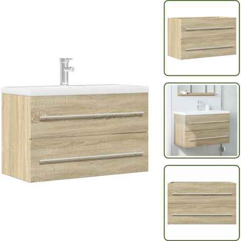 Mobile in truciolato - vidaXL Mobile Lavabo Legno Antico 80x38,5x48 cm in Legno Multistrato - Mobile antico