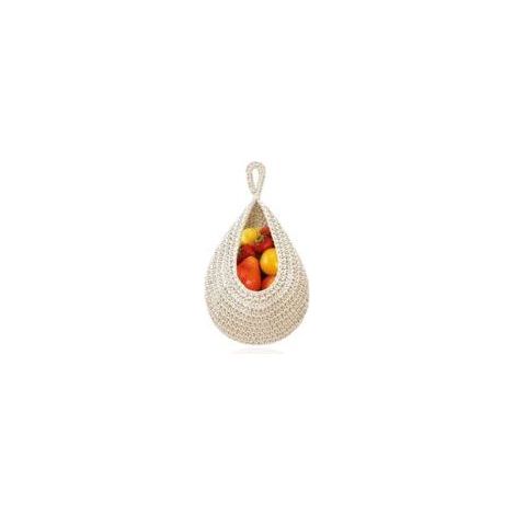 Hängender Obstkorb - 1 Stück, weißer hängender Obstkorb 21x27cm - Für Küche/Wohnzimmer/Schlafzimmer (1/5)